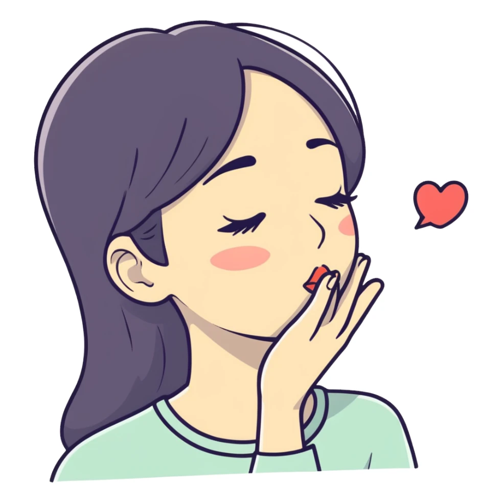 Blowing a kiss  sticker