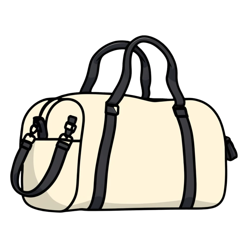 all black duffle bag with black strap sticker