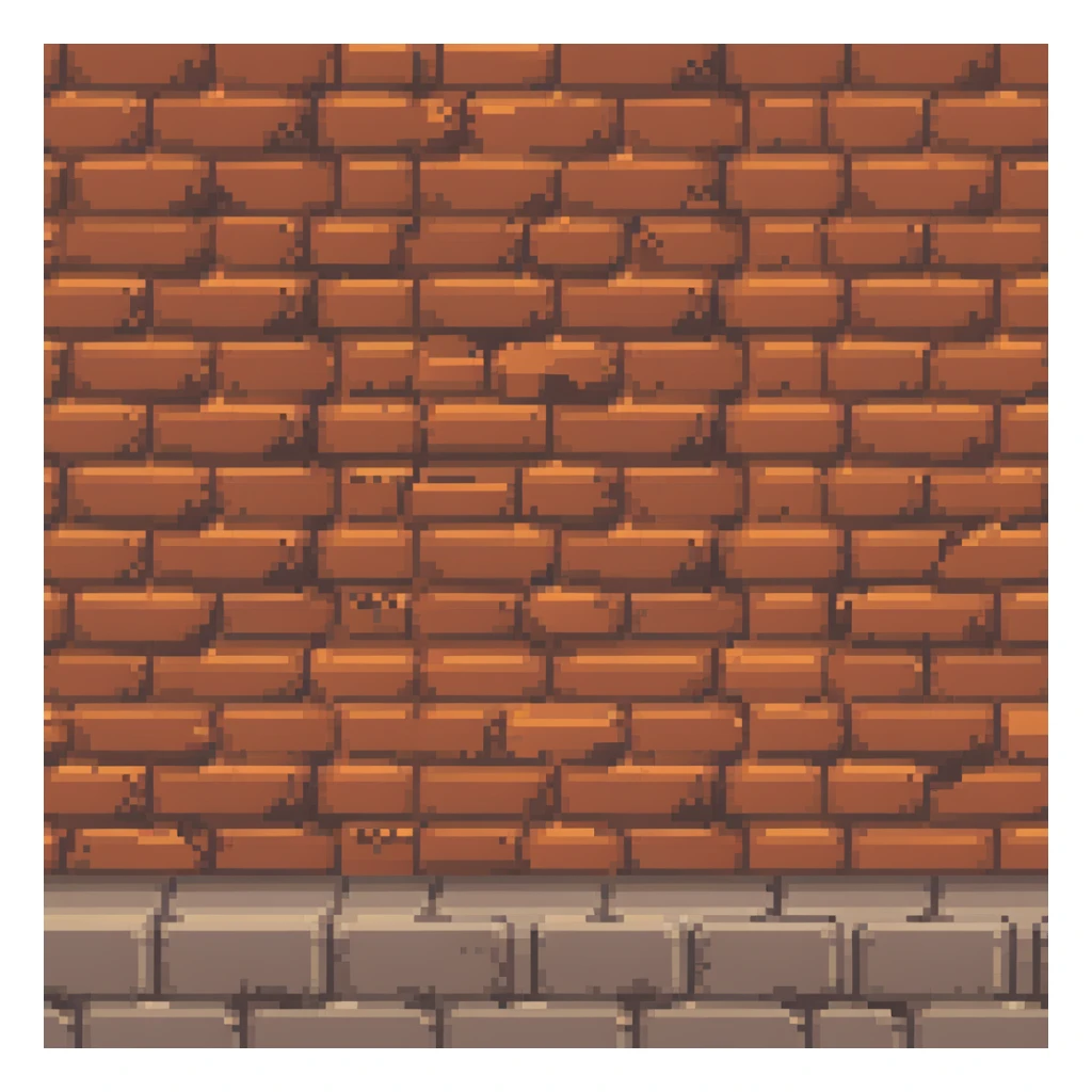 side view of a brick wall, angled perspective sticker