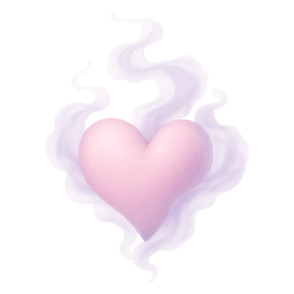 heart with a delicate lavender mist remove background sticker