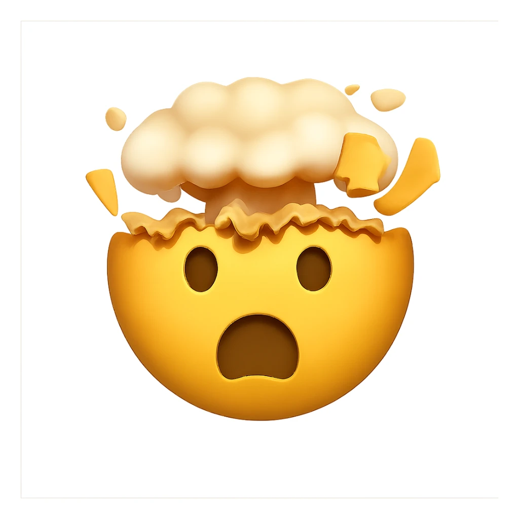 face with exploding head emoji sticker