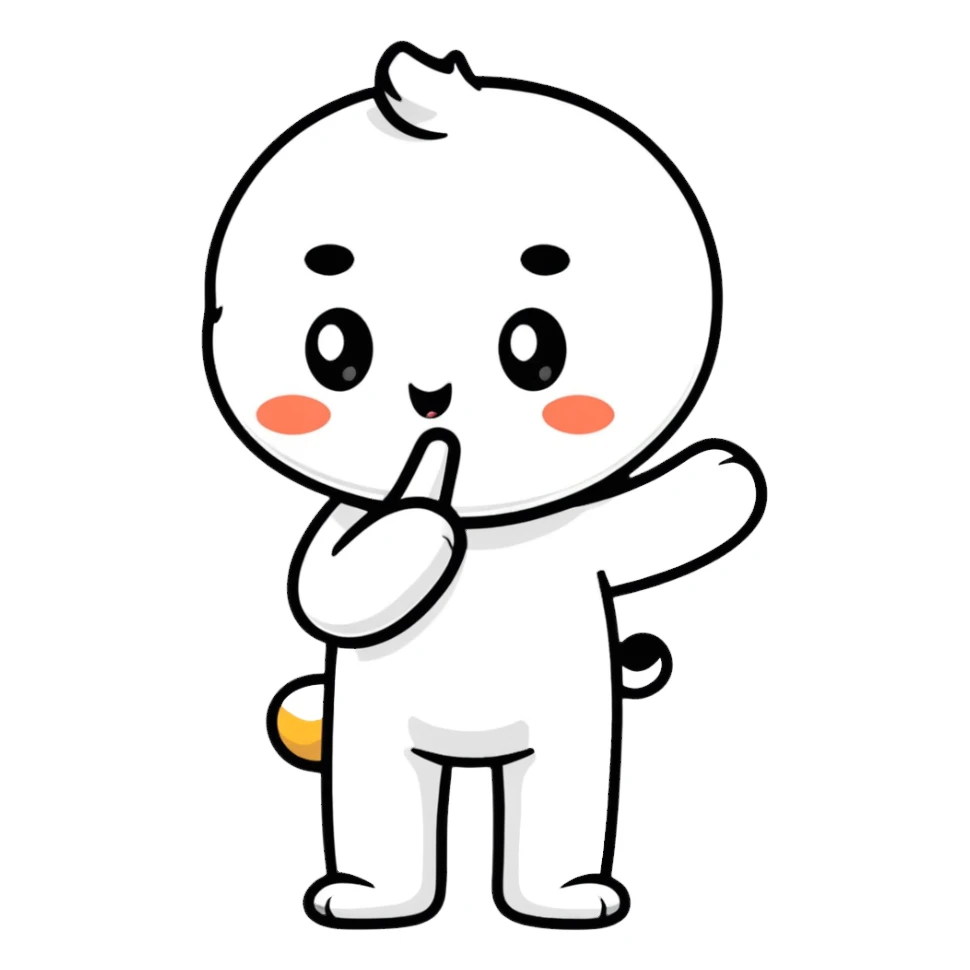 cute character making shhh gesture sticker