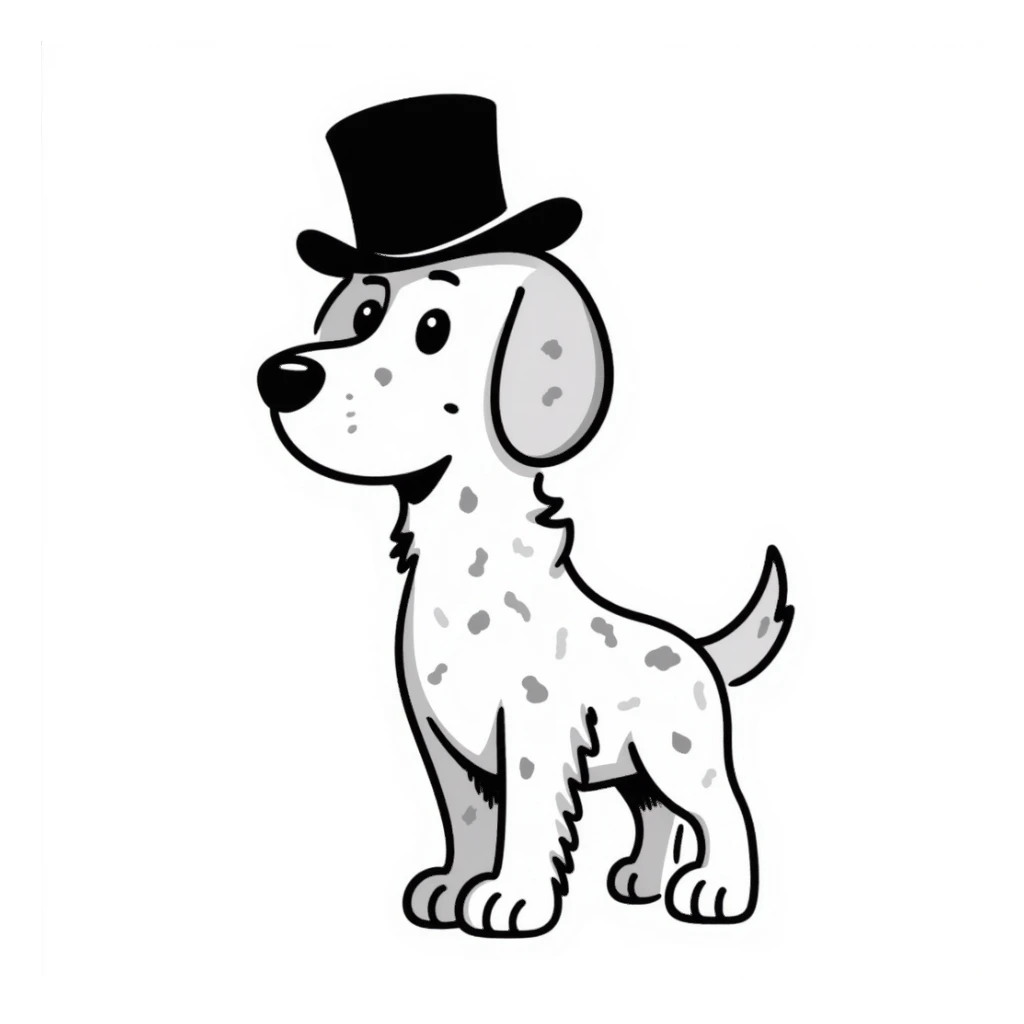 dog in a top hat sticker