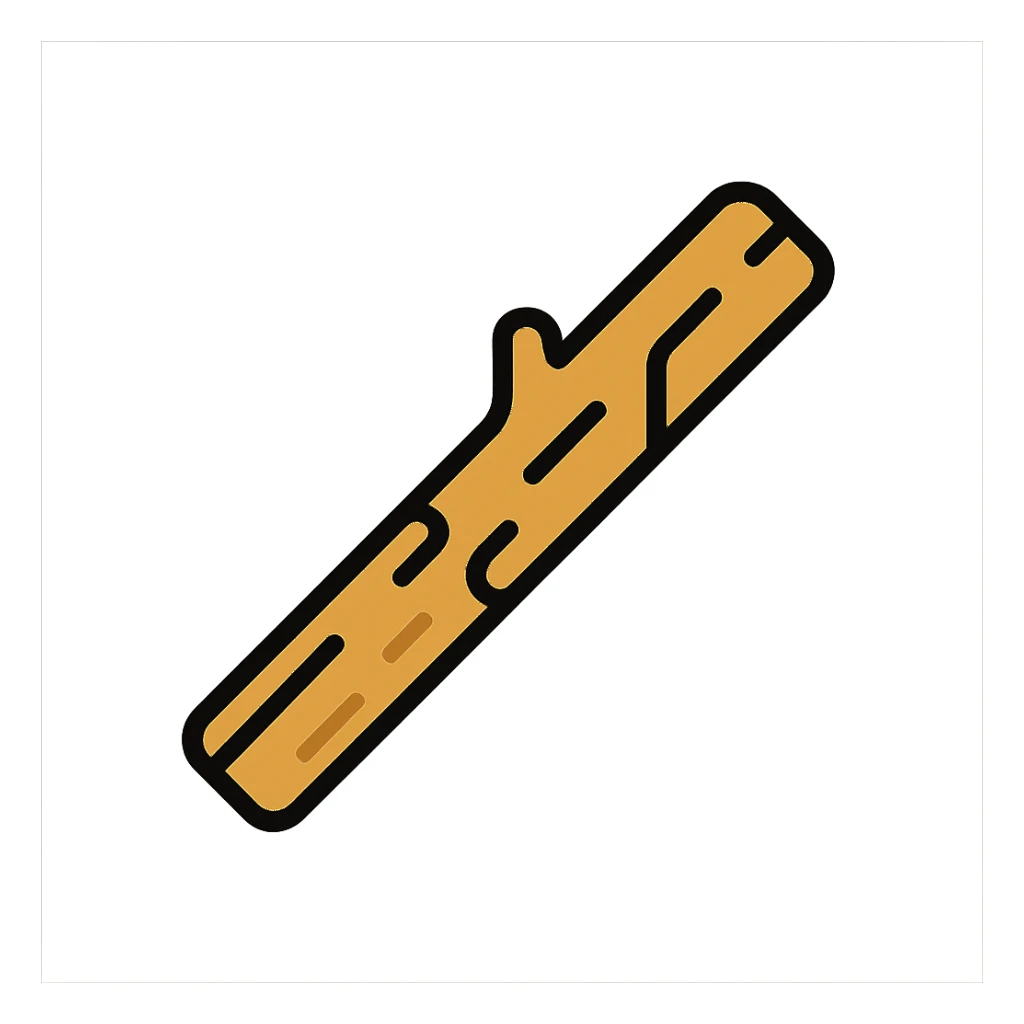 a wooden stick, minimal flat icon sticker