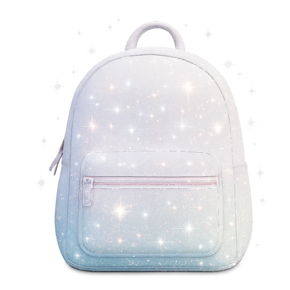 white sparkly pastel backpack sticker