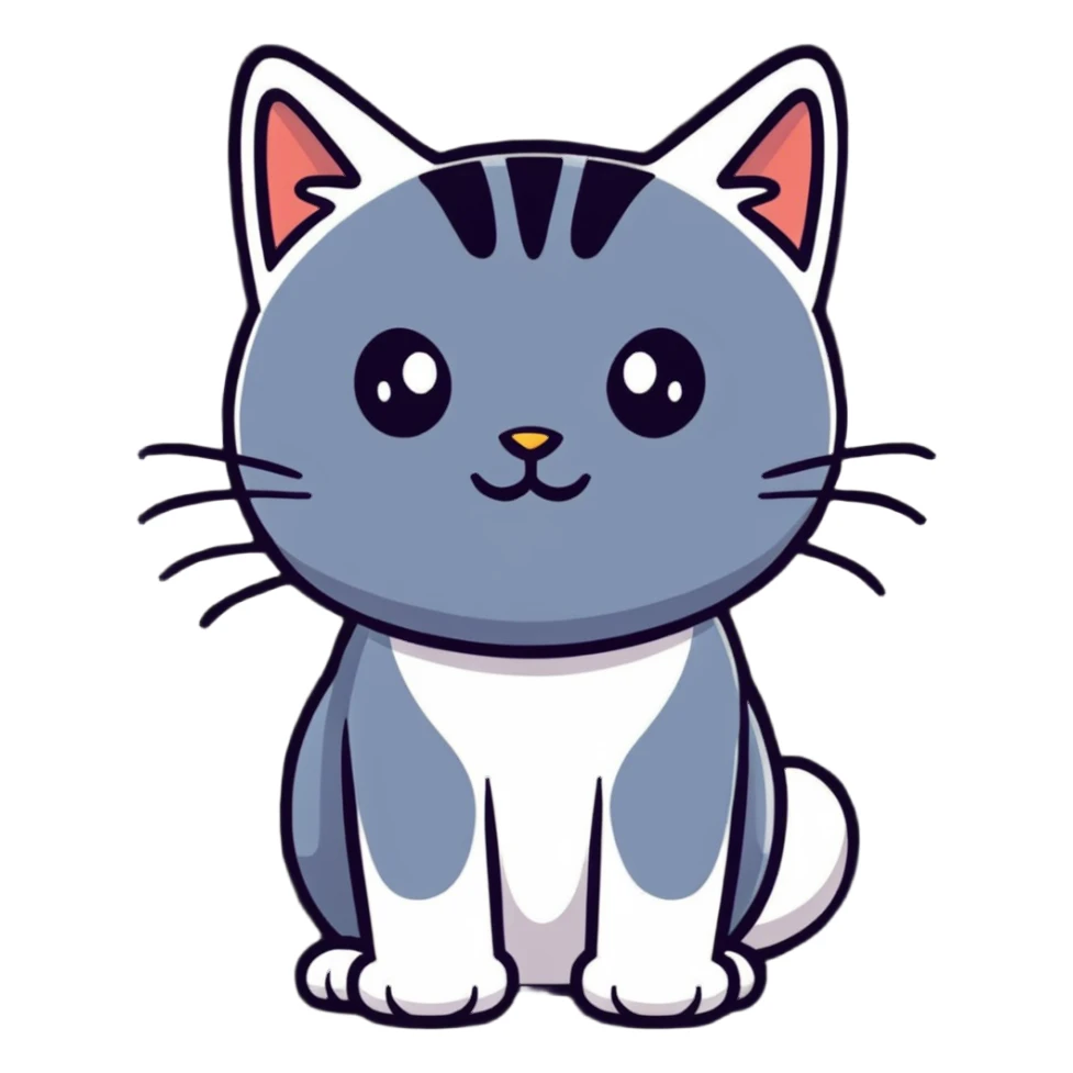 cute silly cat sticker