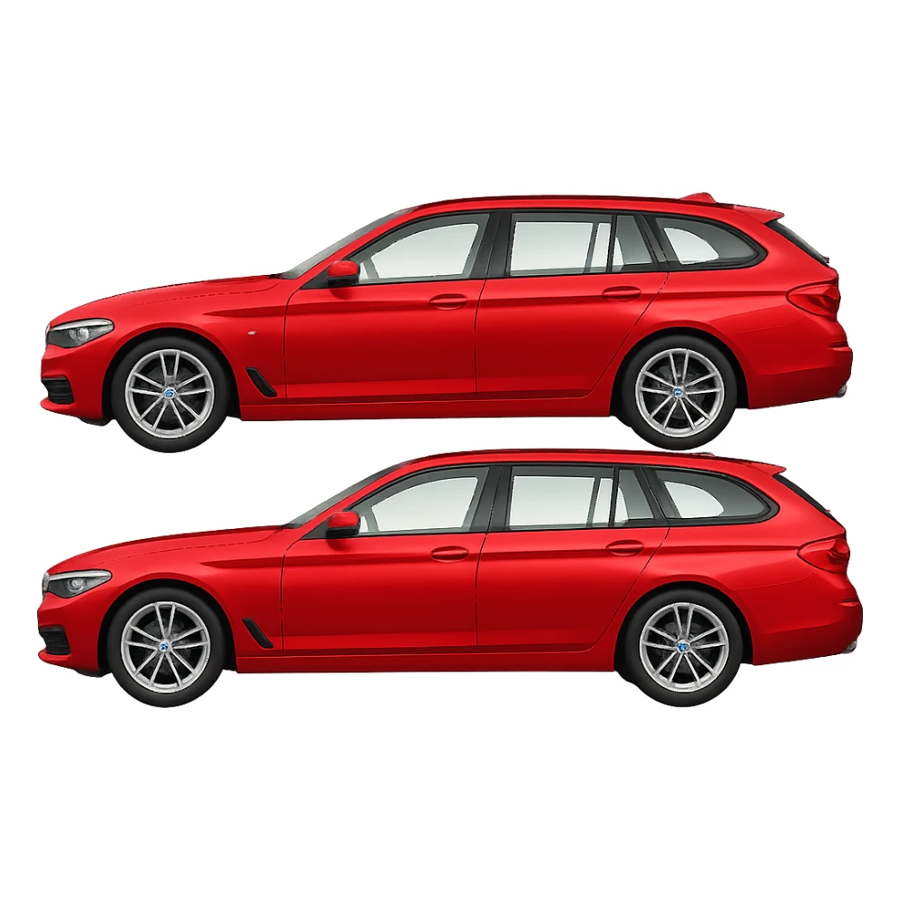 Make the car red, keep the original style, no background. sticker