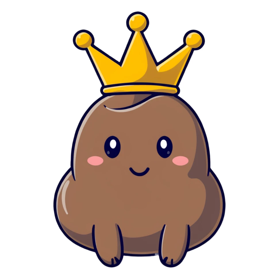 cute poop king with crown sticker