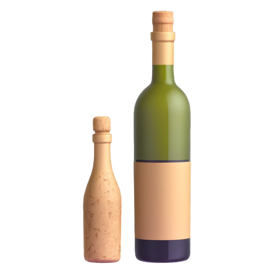 wine bottle with cork sticker