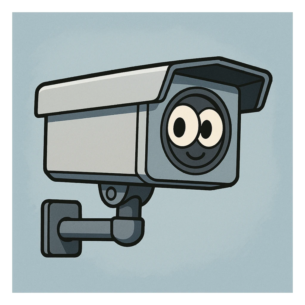 cartoon style CCTV camera sticker