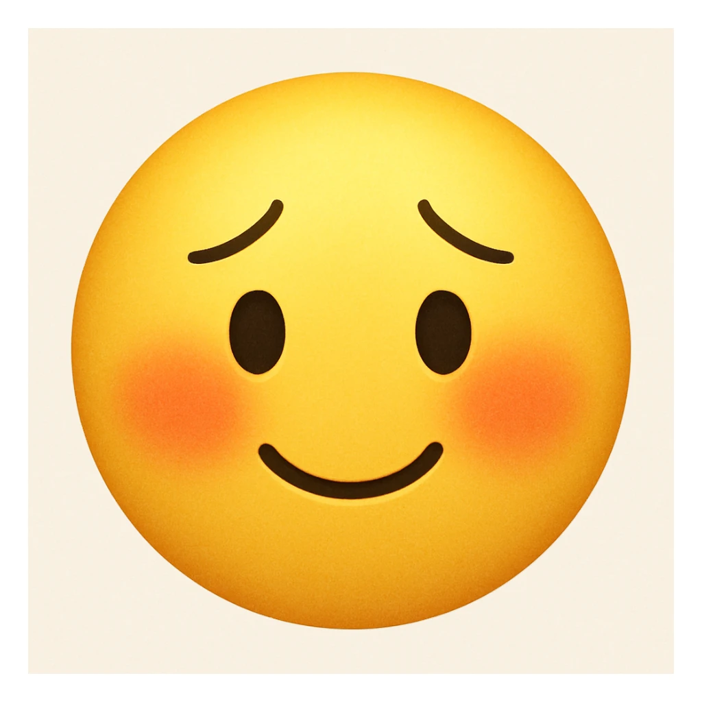 yellow emoji with a bashful face sticker