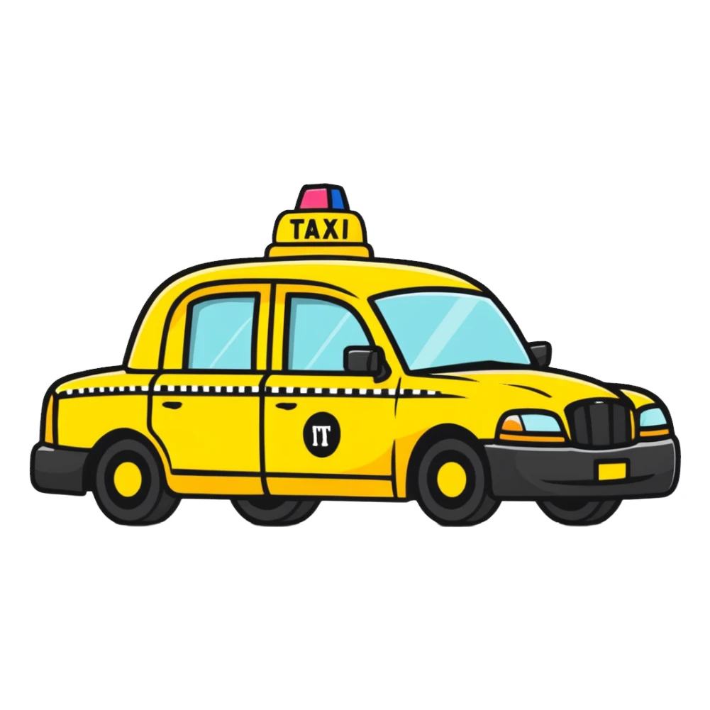 yellow New York taxi cab sticker
