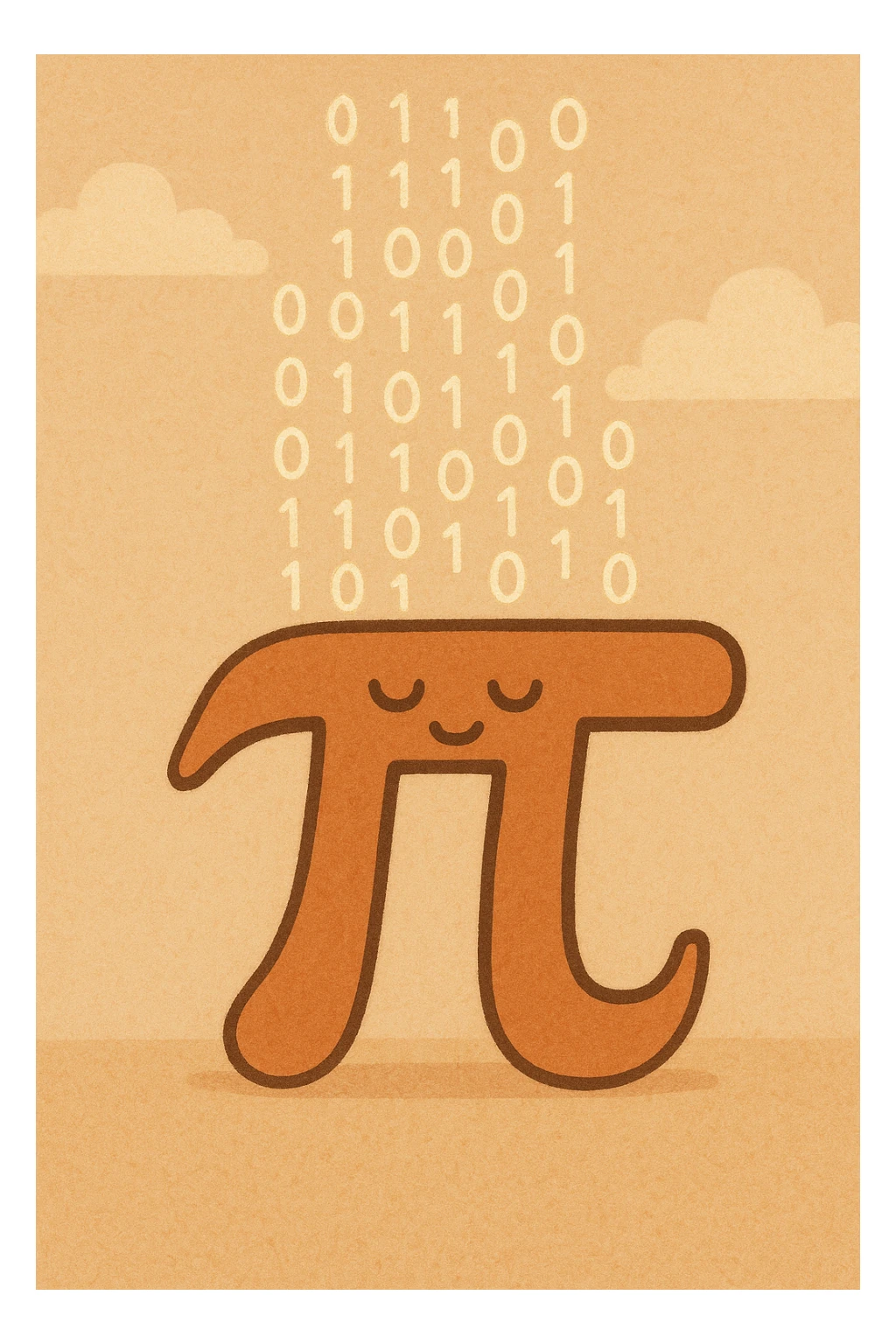  combine the π (pi) math symbol, binary code emerging from it. sticker