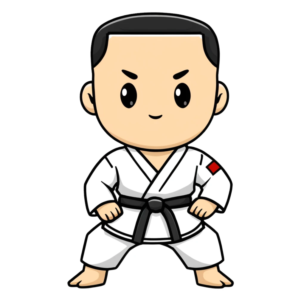 Clean white karate gi uniform only sticker