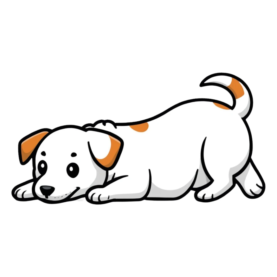 Laughing dog rolling on floor sticker
