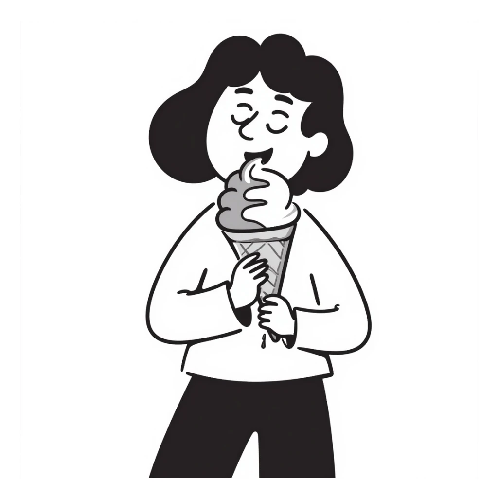 face eating ice cream sticker