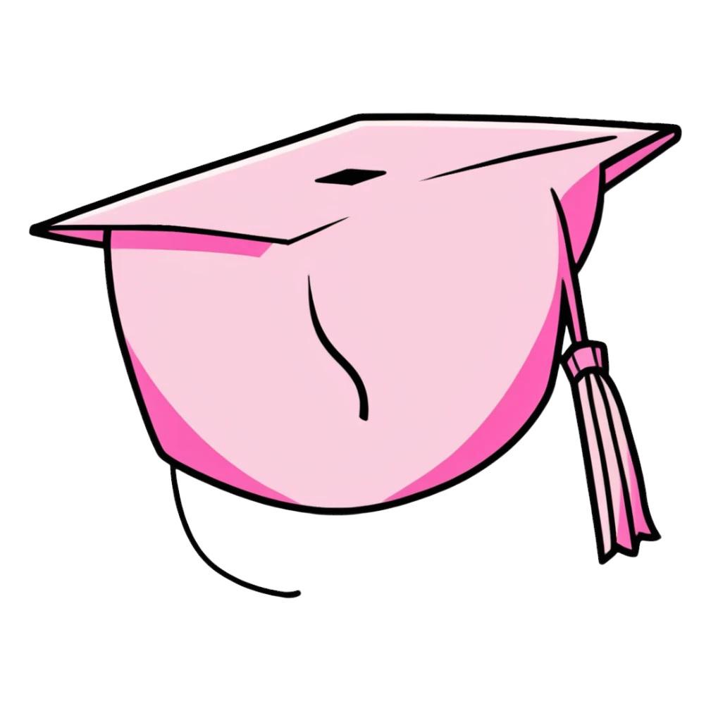 Pink aesthetic graduation cap sticker