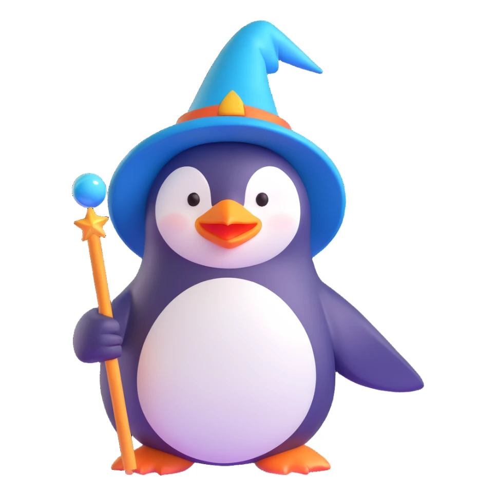 Penguin Wizard sticker
