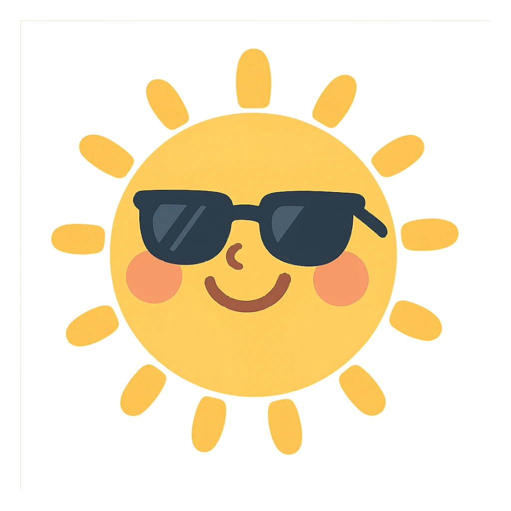 smiling sun with sunglasses sticker