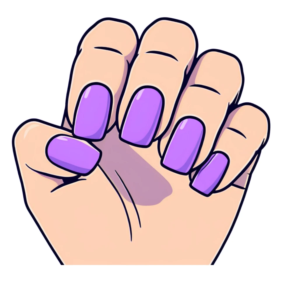 pastel lilac nails sticker
