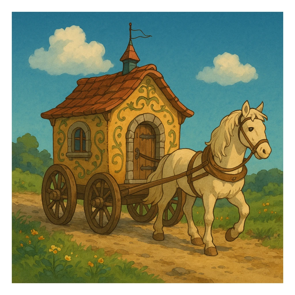 fairy tale medieval carriage sticker