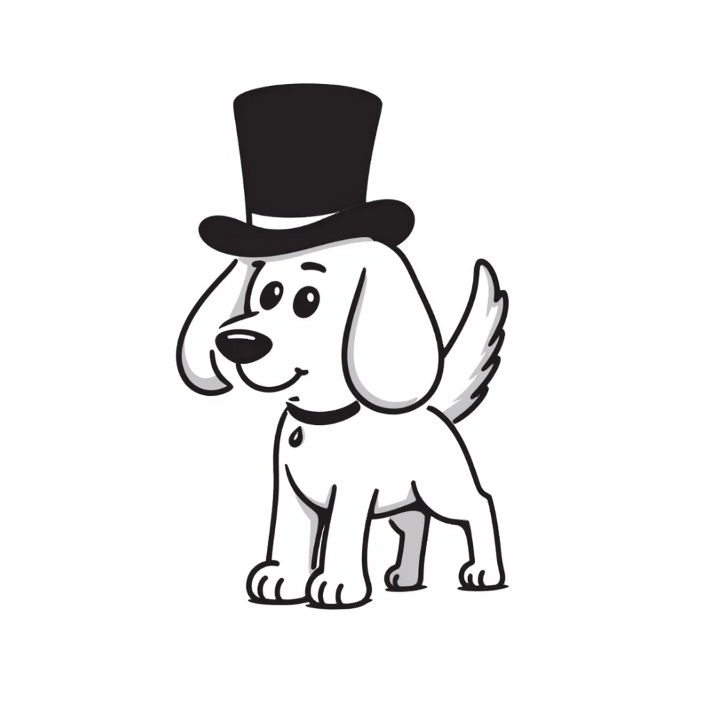 dog in a top hat sticker