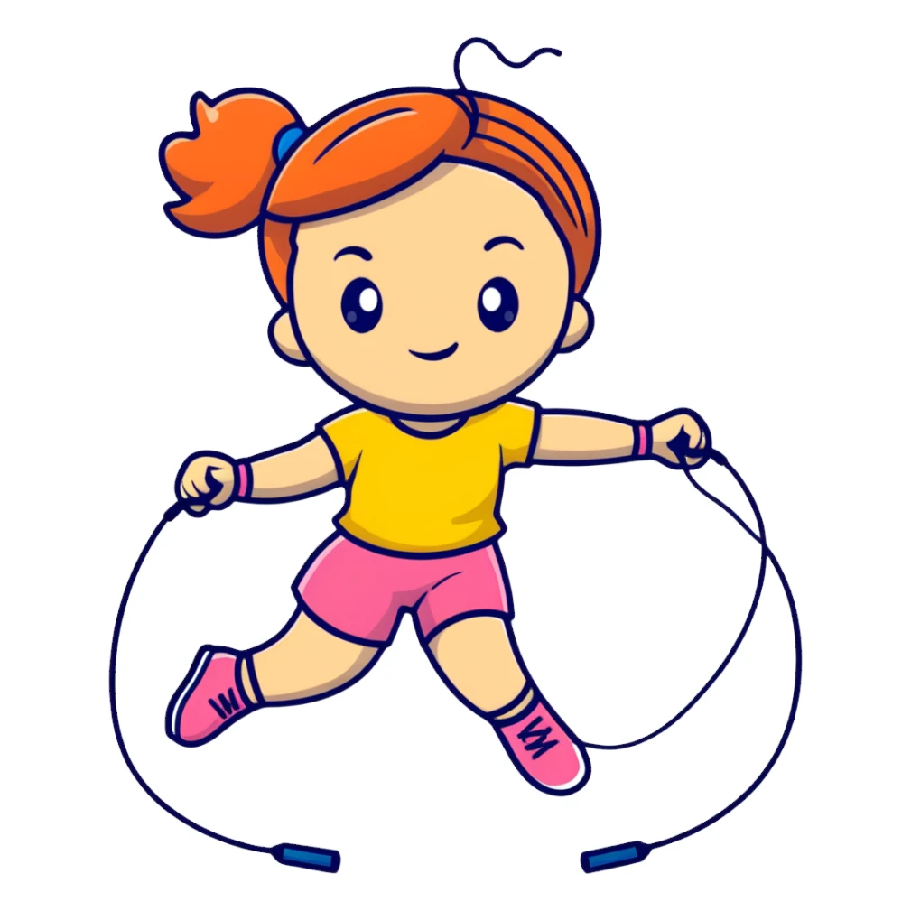 Girl jumping rope sticker