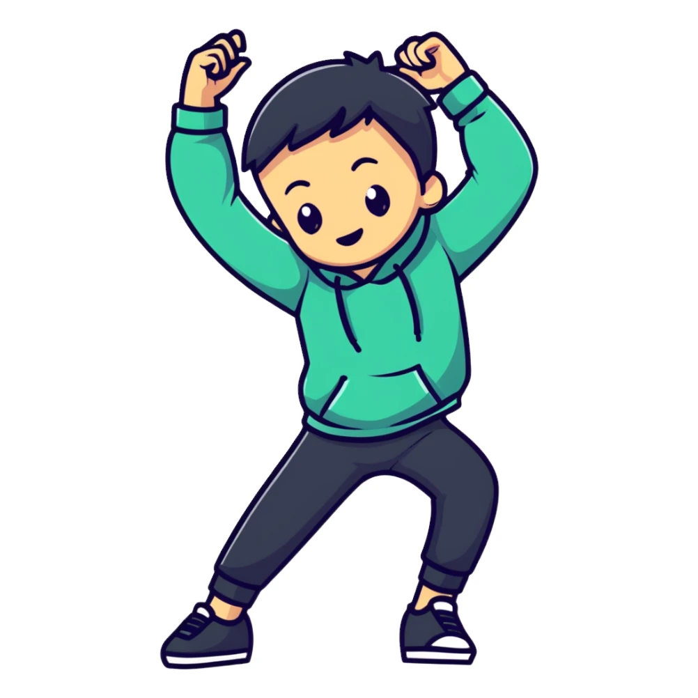 boy doing dab dance move sticker
