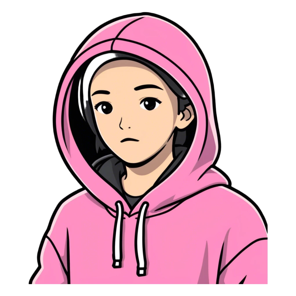 Pink hoddie sticker