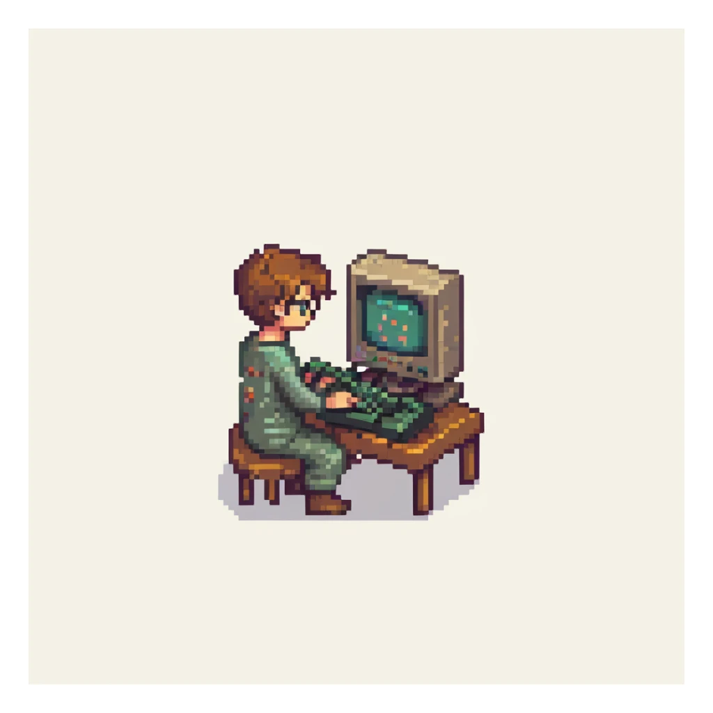 programmer retrocomputer sticker