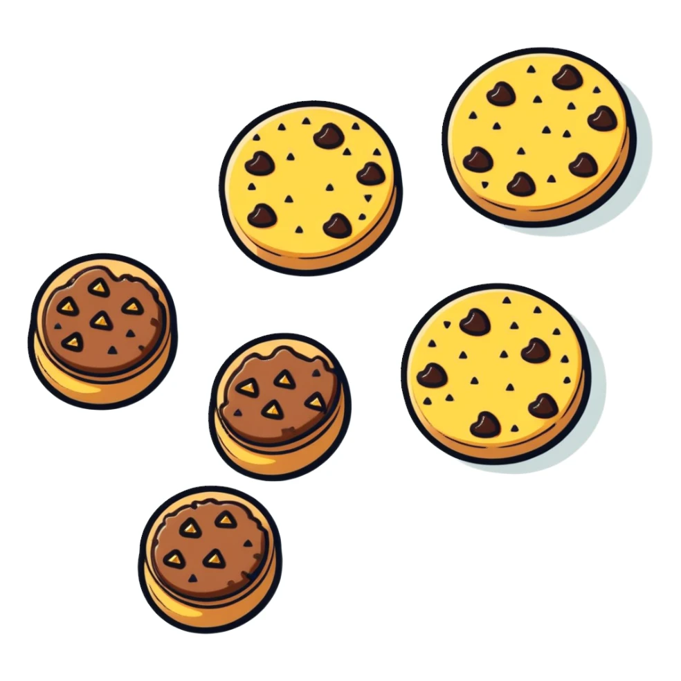 The word “cookies” sparkling sticker
