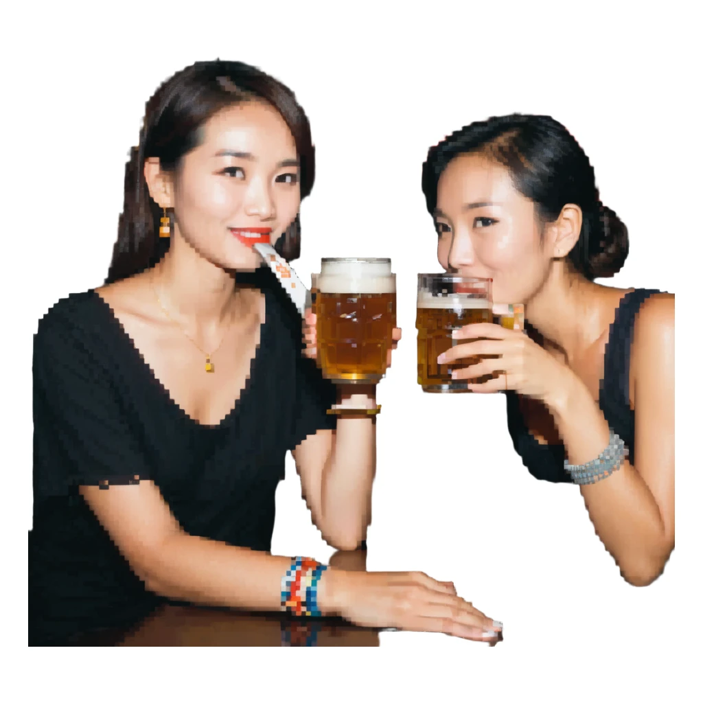 marion drinking beer with thai lady sticker