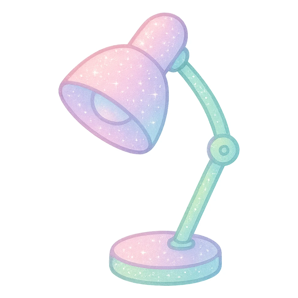 sparkly pastel desk lamp sticker