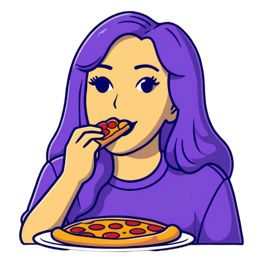 Cher eating pizza sticker