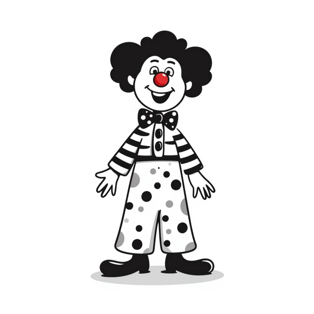 bright clown with red nose sticker