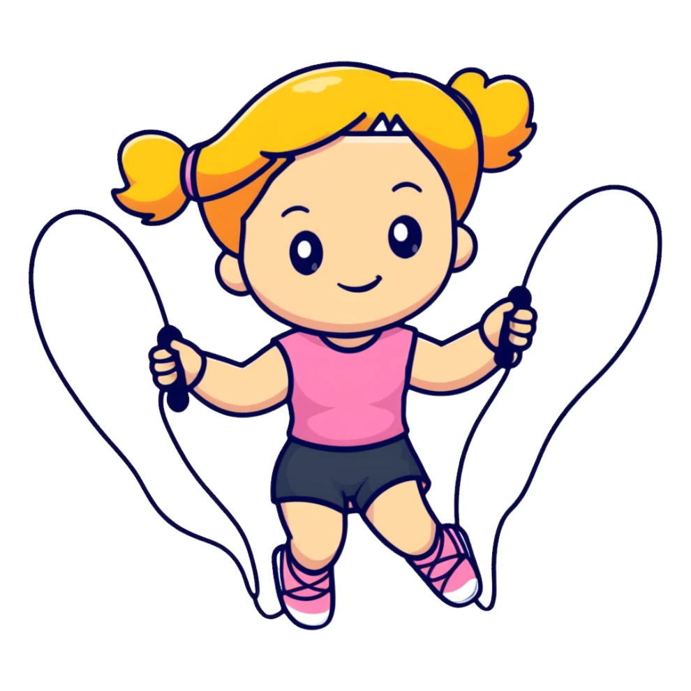 Girl jumping rope sticker