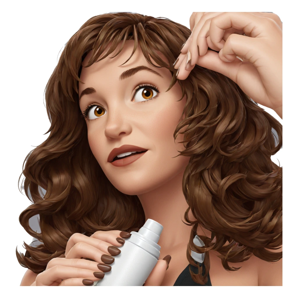 brown haired girl with polish sticker