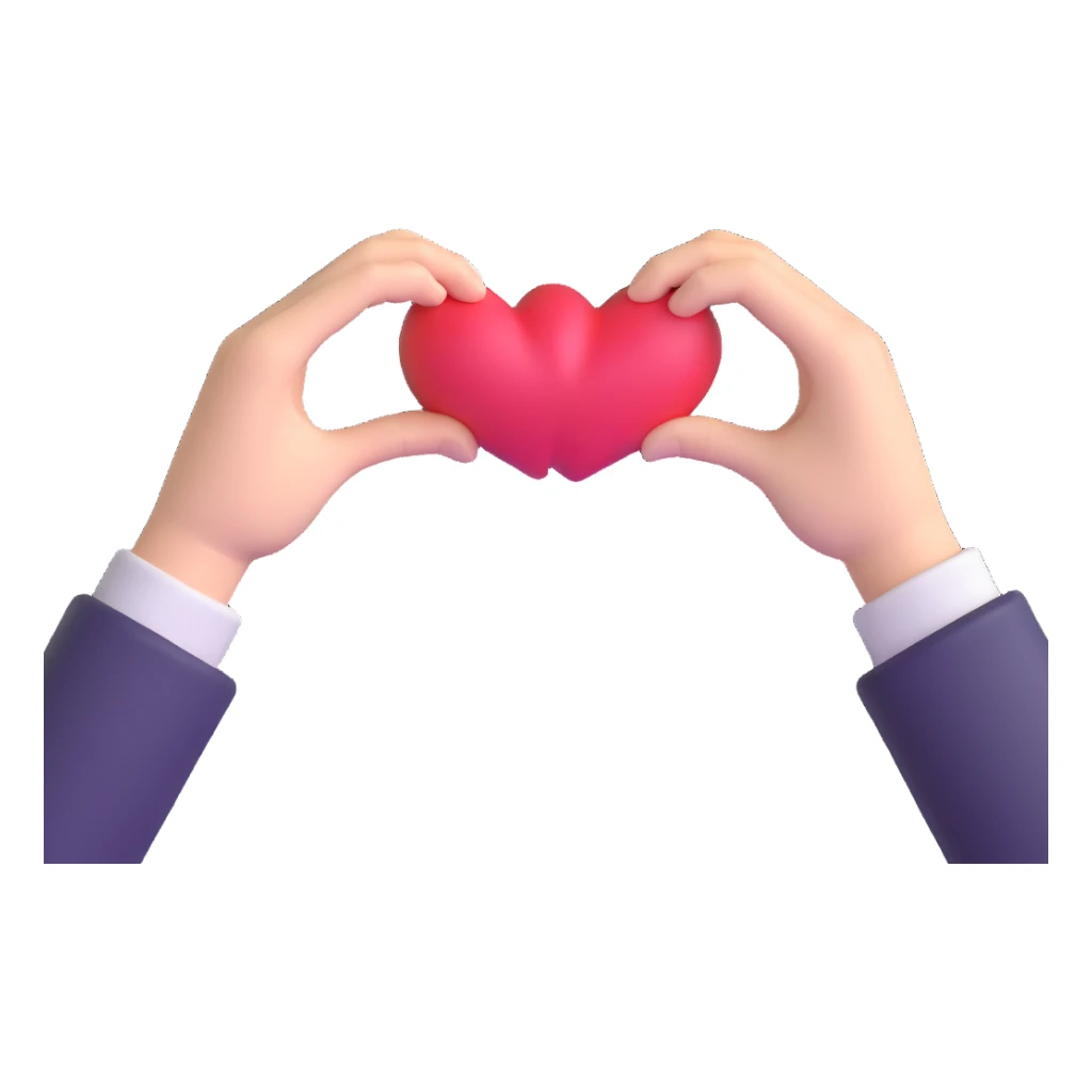 two hands forming a heart sticker