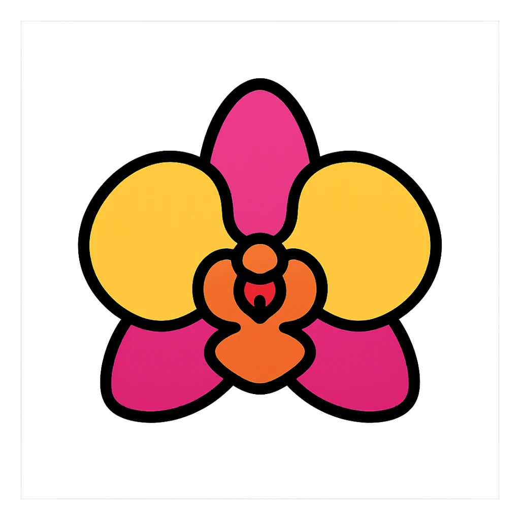 orchid flower icon sticker