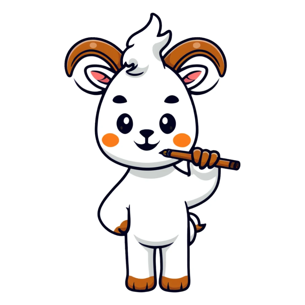 goat smoking a blunt sticker
