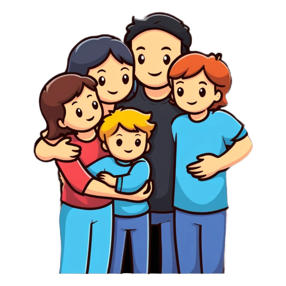 loving family group hug sticker