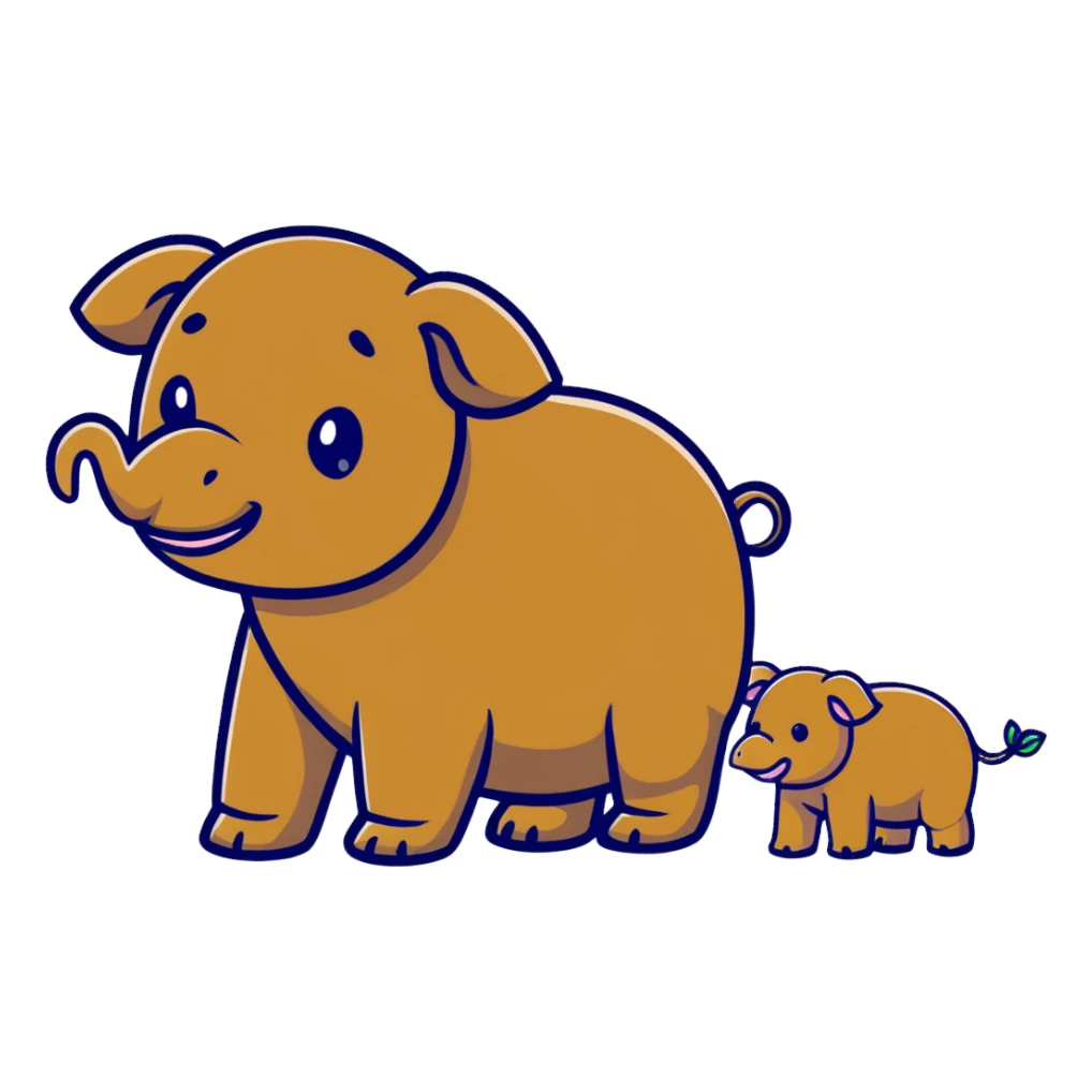 Turtle capybara elephant  sticker