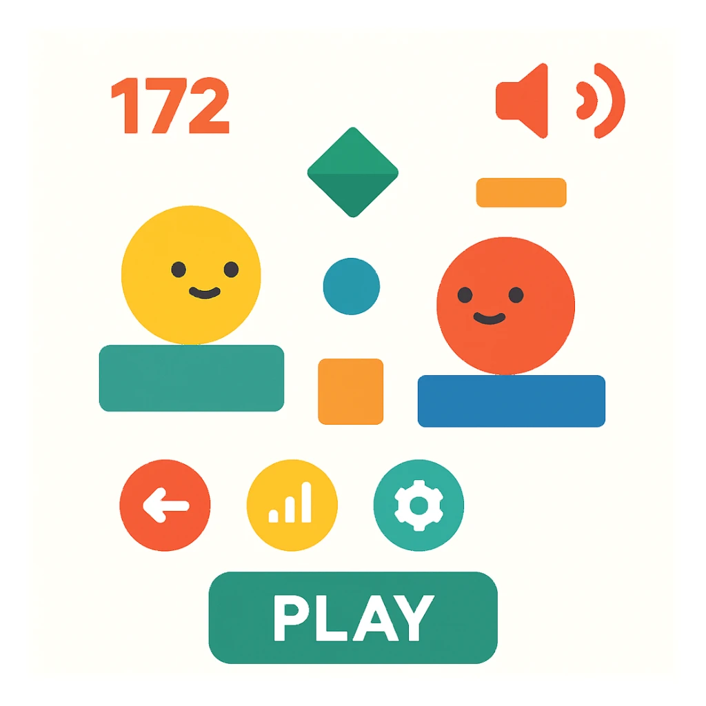 flat design style game white background sticker