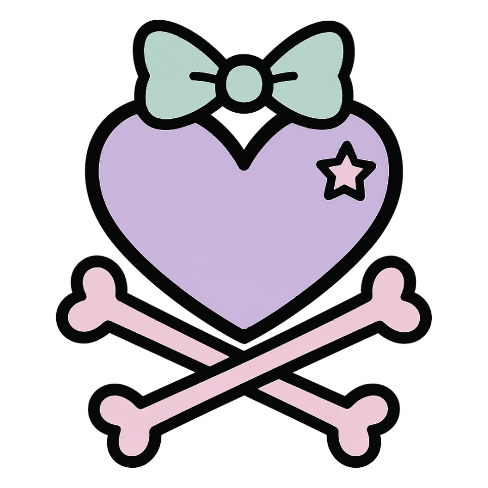 pastel goth black object remove background sticker