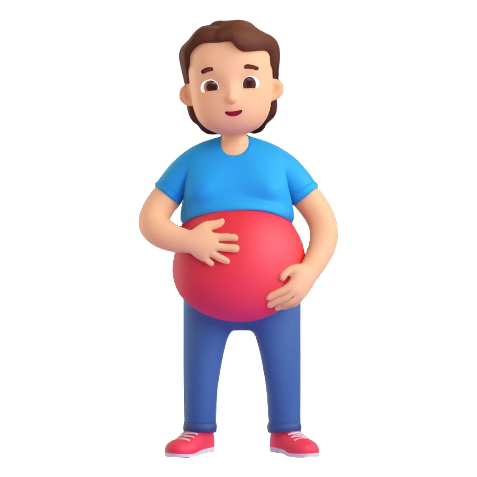 a person with stomach ache sticker