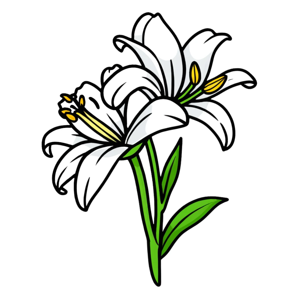 lily flower sticker