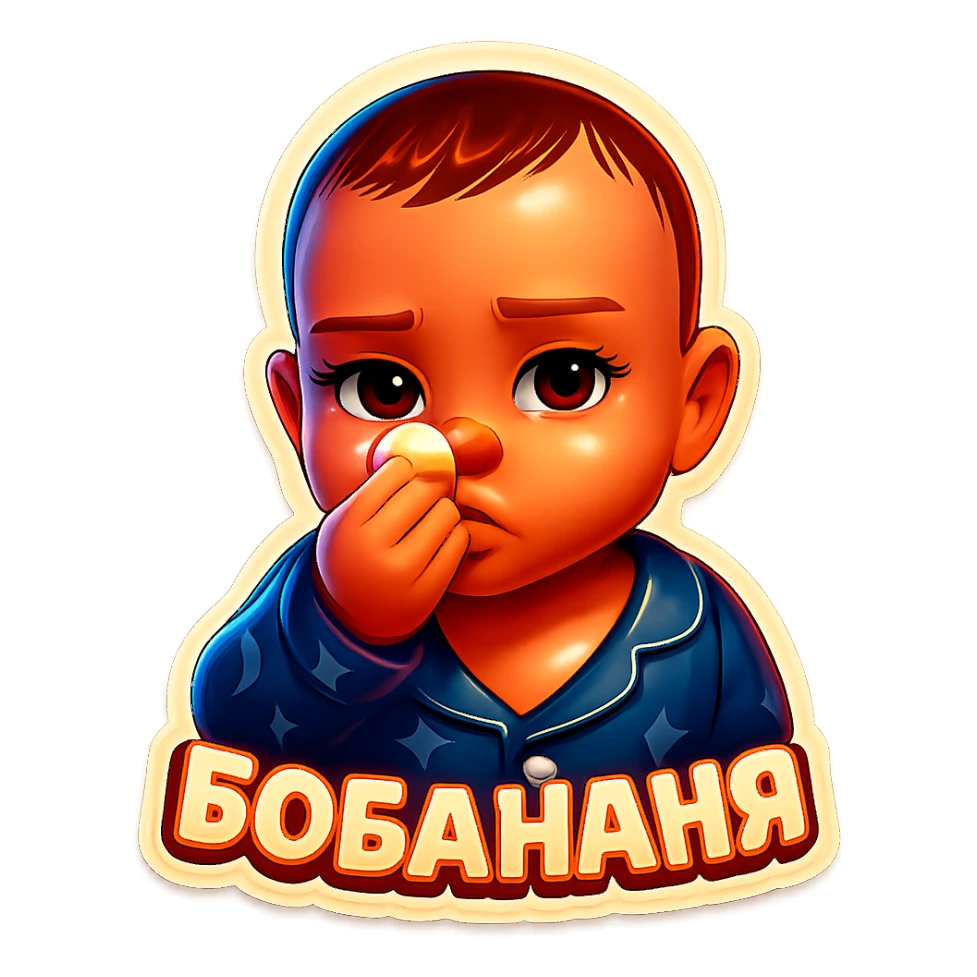 Transform the child from the reference image into a DreamWorks-style 3D sticker, strictly preserving the child's unique appearance, pose, and facial expression as in the original. The child should be holding a piece of banana in the same way, with the same emotion of sharing. Remove the background, keep all details, and render in a cartoonish 3D style, like a DreamWorks sticker. sticker