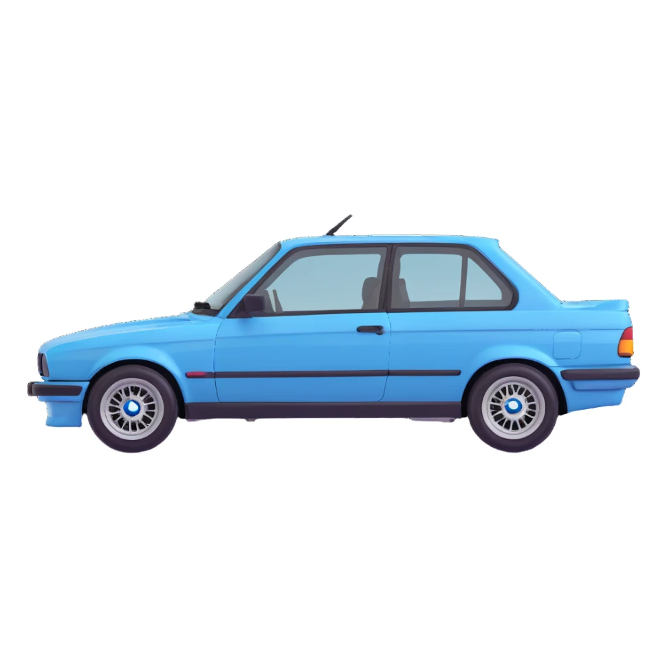 BMW E30 side profile, stylized sticker