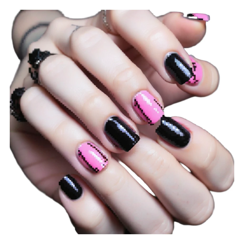 pink gothic nails sticker