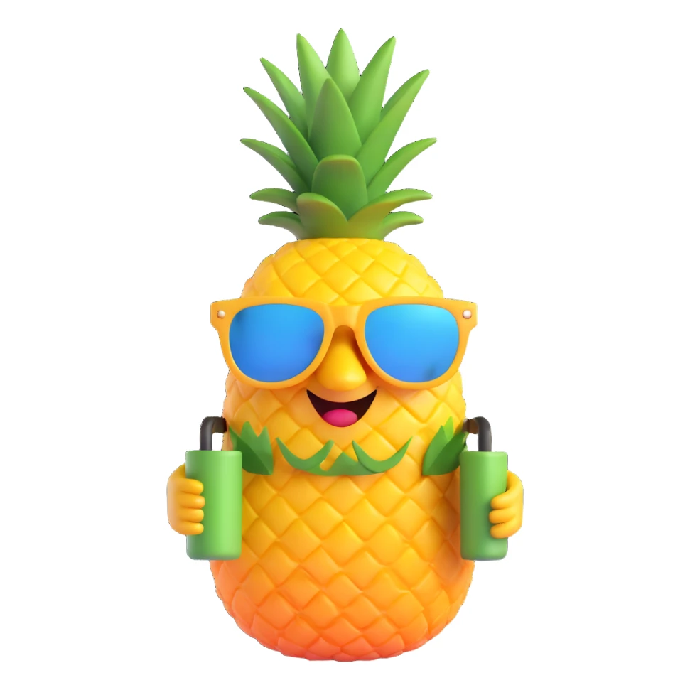 joyful pineapple wearing sunglasses sticker